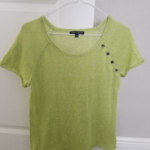 Cable and gauge linen women top t-shirt M